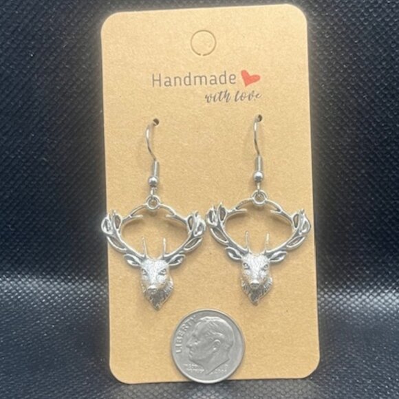 Deer Head Earrings - Picture 3 of 3